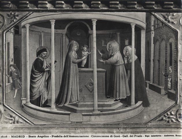 Anderson — Madrid - Beato Angelico - Predella dell'Annunciazione: Circoncisione di Gesù - Gall. del Prado — particolare